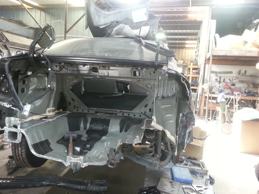 Collision repair in progress